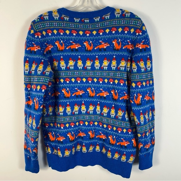 Crewcuts Blue Wool Sweater with Fox and Snowman Design (Youth) 16 - Picture 4 of 9